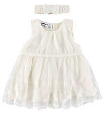 Name It Spencer w. Headband - Tulle - NbfDemille - Cloud Dancer