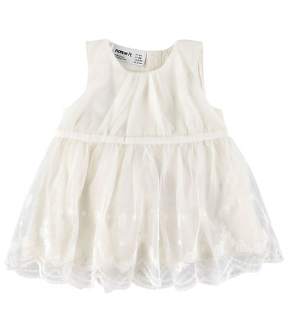 Name It Spencer w. Headband - Tulle - NbfDemille - Cloud Dancer