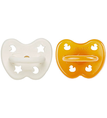 Hevea Sutter - 0-3 mdr - 2-pak - Naturgummi - Milky White & Natu