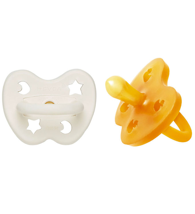 Hevea Sutter - 0-3 mdr - 2-pak - Naturgummi - Milky White/Natura