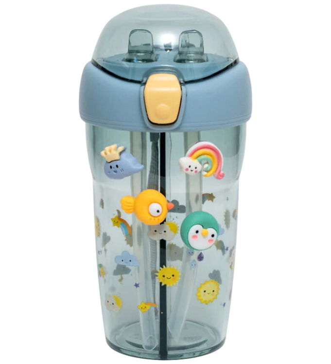 Petit Monkey Drikkedunk m. Sugerør - 430 ml - Sparkling Sky