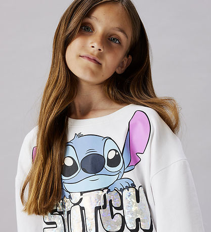 Name It Sweatshirt - NkfFordi - Stitch - Hvid