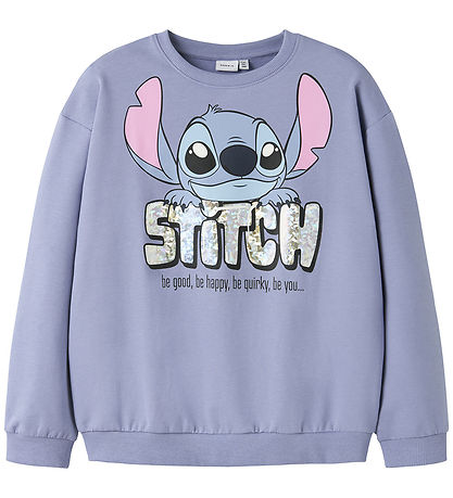 Name It Sweatshirt - NkfBecause - Stitch - Purple Impression