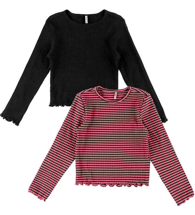 Kids Only Bluser - Cropped - 2-pak - KogDixi - Pink Lemonade/Str