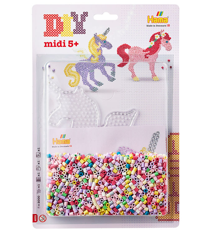 Hama Midi Perler - 2000 stk + 1 Plade - Fantasihest