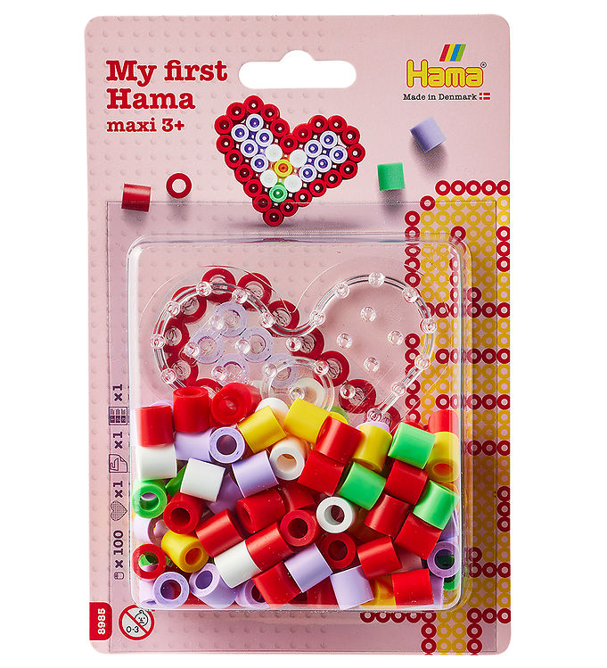 Hama Maxi Perler - 100 stk. + 1 Plade - Hjerte