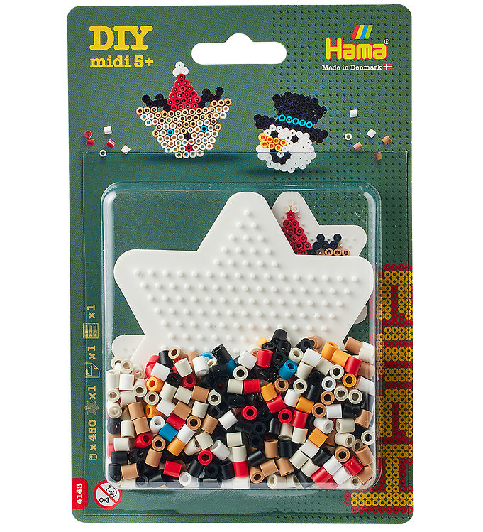 Hama Midi Perler - 450 stk. + 1 Plade - Lille Stjerne