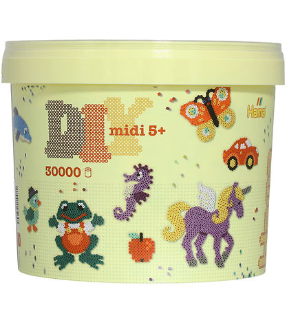Hama Midi Perler - 30000 stk + 3 Plader i Bøtte - Jul