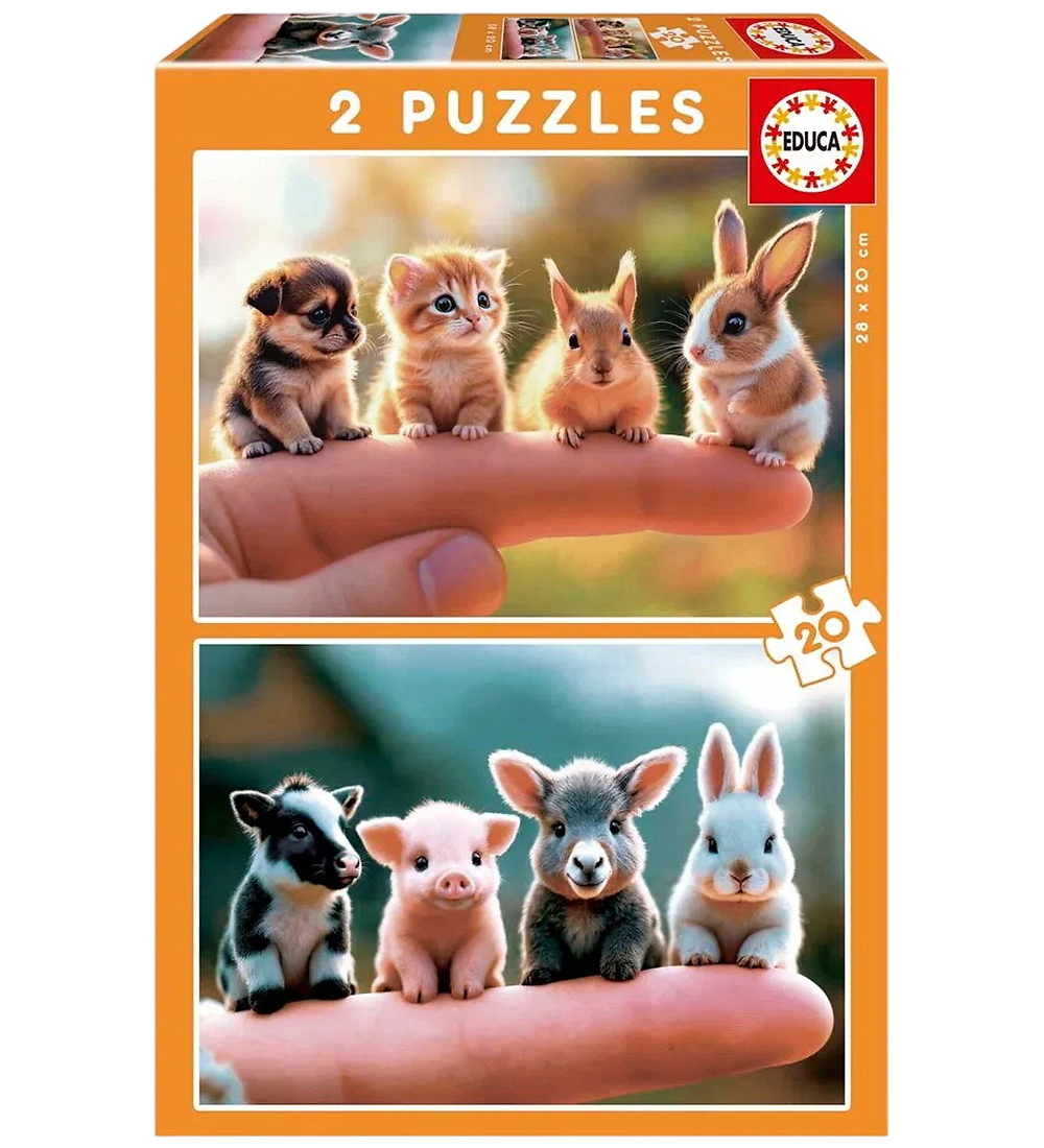 Educa Puzzlespiel - 2x20 Teile - Baby Animals - Educa - One Size - Puzzlespiele