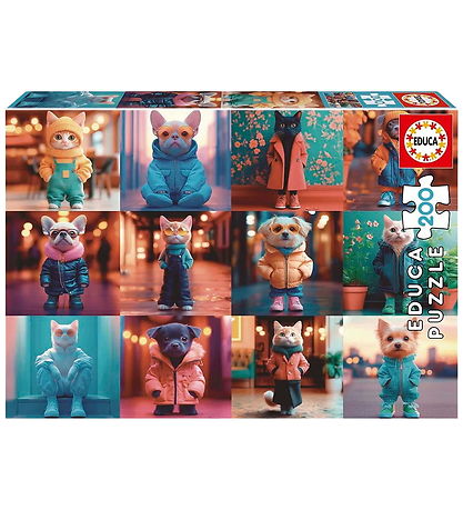Educa Puslespil - 200 Brikker - Fashion Animals
