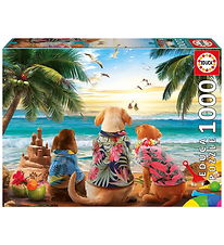 Educa Jigsaw Puzzle - 1000 Bricks - Dogs On The Beach