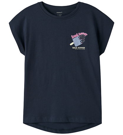 Name It T-shirt - NkfViolet - 2-pak - Navy Blazer/Pear Sorbet