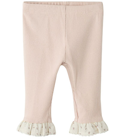 Lil' Atelier Leggins - Rib - NbfTrine - Slim - Peach Whip