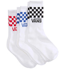 Vans strømper 3-pak - Classic Check Crew - White