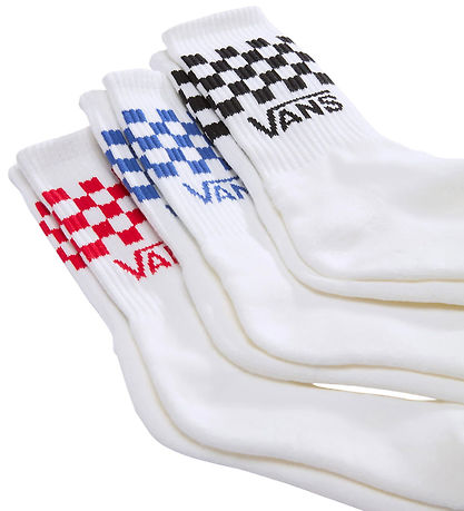 Vans strømper 3-pak - Classic Check Crew - White