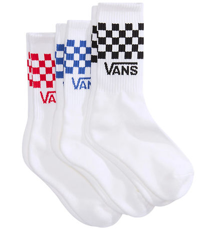 Vans strømper 3-pak - Classic Check Crew - White