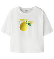 Name it T-shirt - NkfFarinaz - Bright White/LEMON