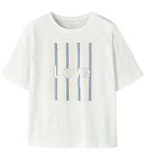 Name it T-shirt - NkfFalala - Bright White/Pear Sorbet Stripes