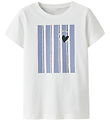 Name it T-shirt - NkfFalala - Bright White/Purple Impression Str