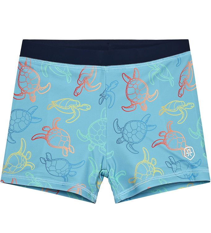 Color Kids Badebukser - Cerulean m. Skildpadder