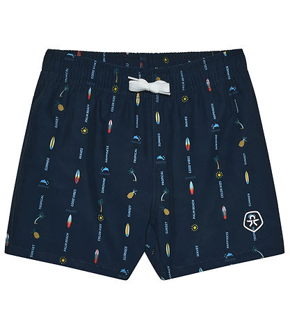 Color Kids Badeshorts - AOP - Dress Blues