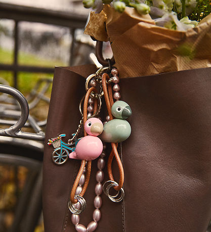 Kay Bojesen Nøglering - Fugl/Sølv - Naturlæder/Rose