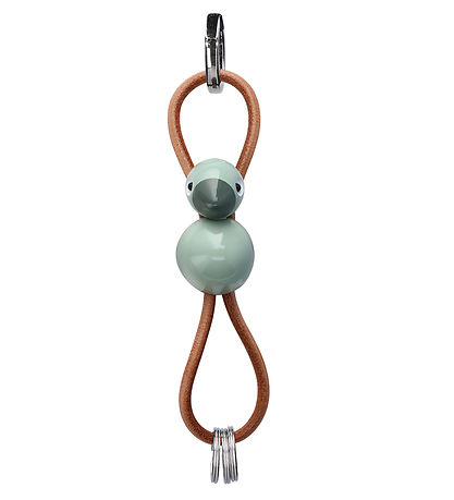 Kay Bojesen Nøglering - Fugl/Sølv - Naturlæder/Green