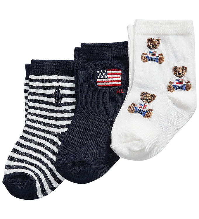 Polo Ralph Lauren Strømper - 3-pak - White/ Navy
