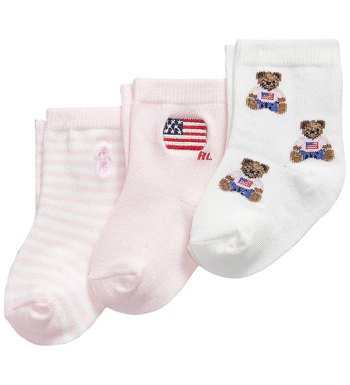 Polo Ralph Lauren Strømper - 3-pak - White/ Pink