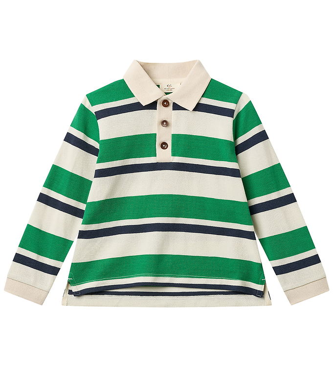 STRIBET POLO MED LANGE ÆRMER - SHARP GREEN COMB. - SHARP GREEN COMB. / 98