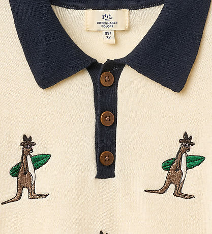 Copenhagen Colors Polo - Strik - Cream m. Kænguruer