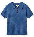 Copenhagen Colors Polo - Strik/Rib - Sharp Blue/Cream