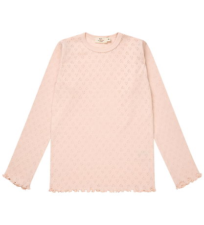 Copenhagen Colors Bluse - Pointelle Heart - Dusty Rose