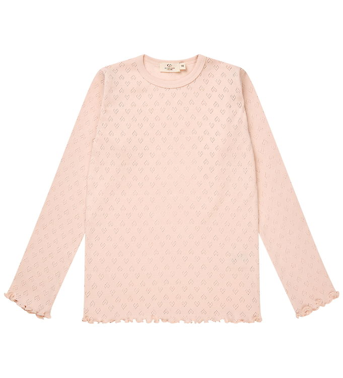 POINTELLE HJERTE T-SHIRT - DUSTY ROSE - DUSTY ROSE / 104