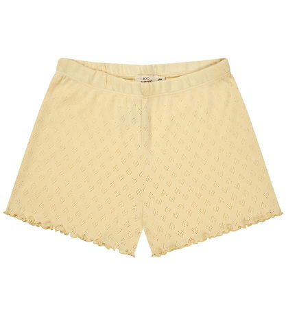 Copenhagen Colors Shorts - Pointelle Heart - Pale Yellow
