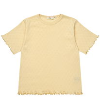 Copenhagen Colors T-shirt - Pointelle Heart - Pale Yellow