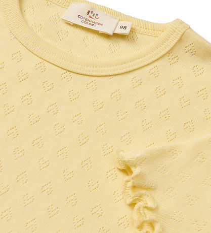 Copenhagen Colors T-shirt - Pointelle Heart - Pale Yellow