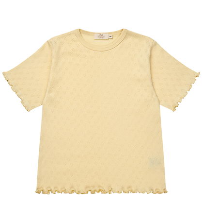Copenhagen Colors T-shirt - Pointelle Heart - Pale Yellow