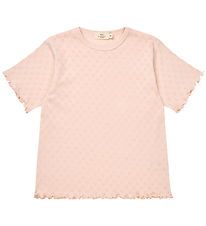 Copenhagen Colors T-shirt - Pointelle Heart - Dusty Rose