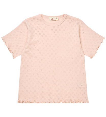 Copenhagen Colors T-shirt - Pointelle Heart - Dusty Rose