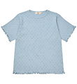 Copenhagen Colors T-shirt - Pointelle Heart - Dusty Blue