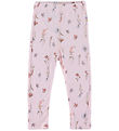 Joha Leggings - Bambus - Lyserød m. Blomster