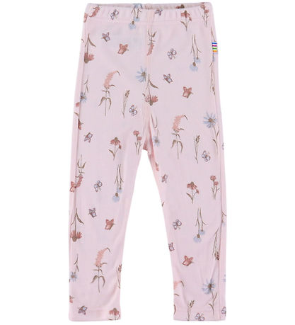 Joha Leggings - Bambus - Lyserød m. Blomster