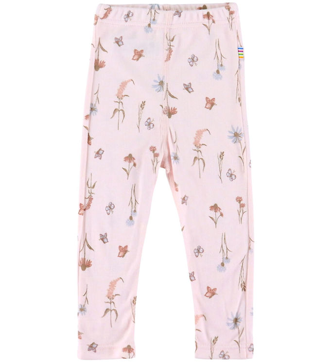 Joha Leggings - Bambus - Lyserød m. Blomster