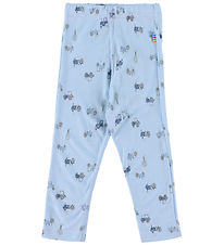 Joha Leggings - Bamboo - Light Blue w. Tractors