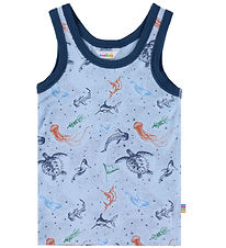 Joha Undershirt - Bamboo - Blue w. Sea animals
