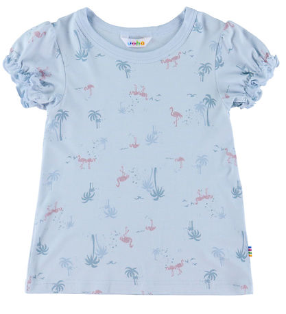 Joha Pyjama Set - Bamboo - Light Blue w. Flamingos
