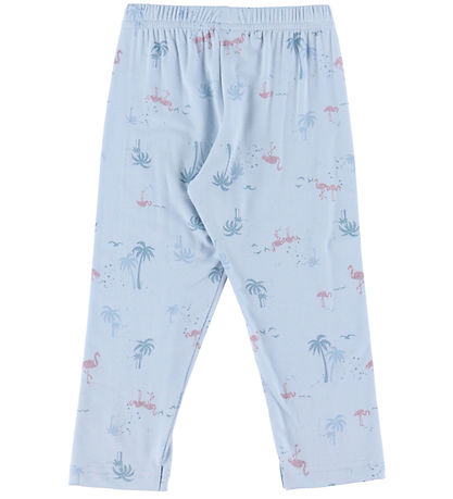 Joha Pyjama Set - Bamboo - Light Blue w. Flamingos