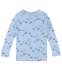 Joha Blouse - Bamboo - Light Blue w. Tractors