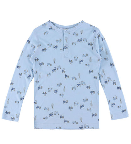 Joha Blouse - Bamboo - Light Blue w. Tractors